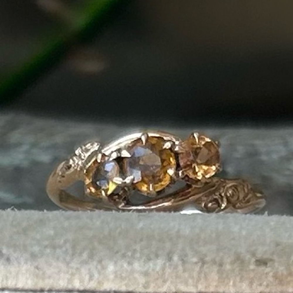 Antique 14k Citrine Ring - Picture 6 of 11
